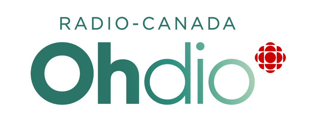 Logo of Radio-Canada Ohdio featuring the text 'Ohdio' in a stylized font with the tagline 'RADIO-CANADA' above and a red CBC logo on the right.